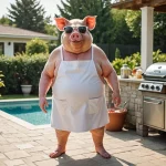 mutante al lado de una piscina