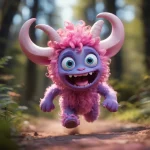 personaje monstruo rosa